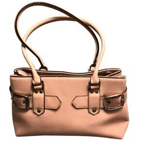 Pink Leather Purse with Silver Buckles